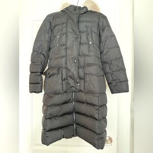 Moncler Black Down Puffy Jacket with Belt